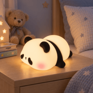 LUZ DE NOCHE SILICONA LED RECARGABLE (USB C) – PANDA RECOSTADO